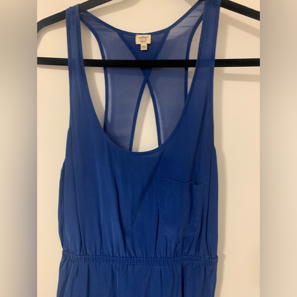 Wilfred Silk Royal Blue Mini Dress with Open Back - Picture 2 of 7